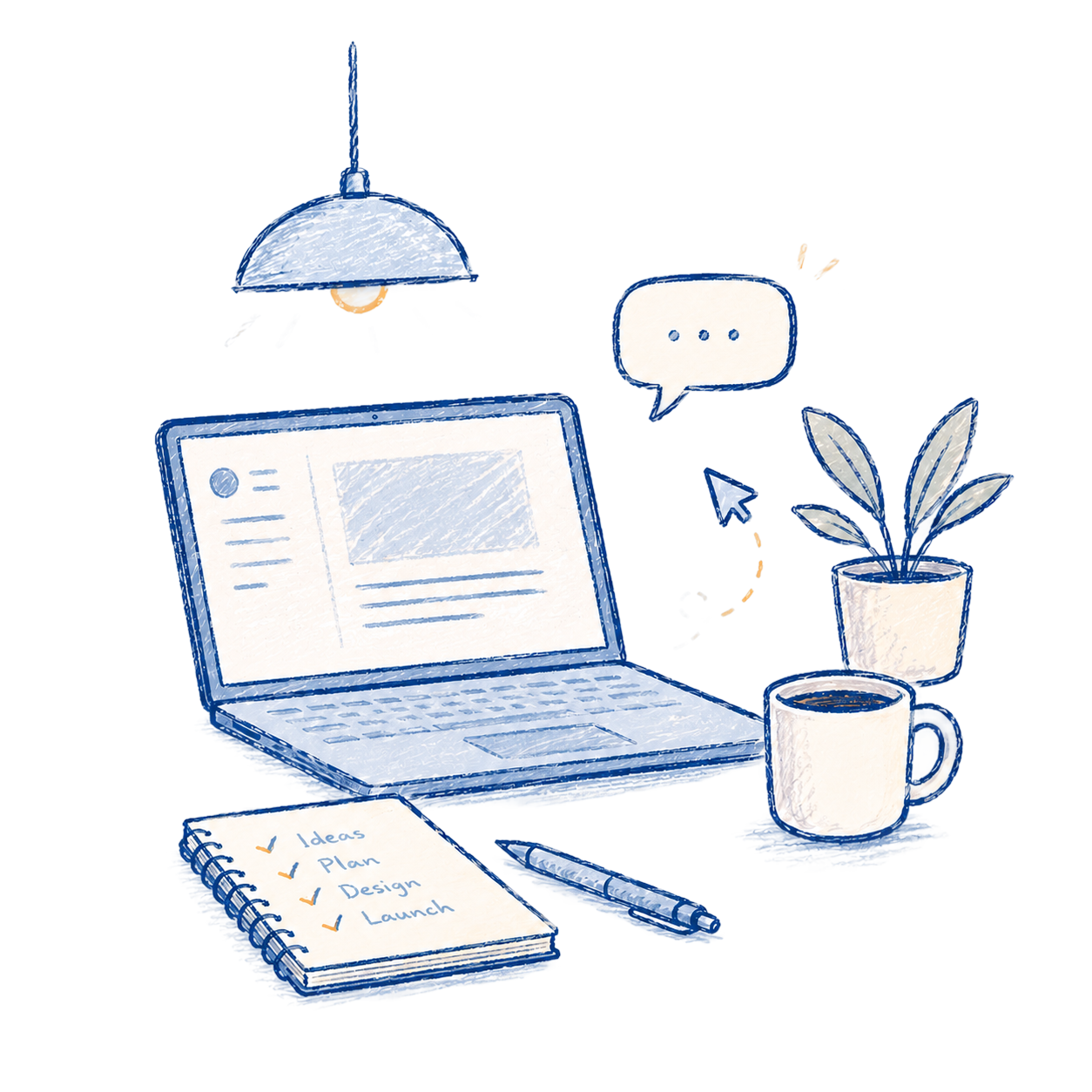 Illustrated laptop