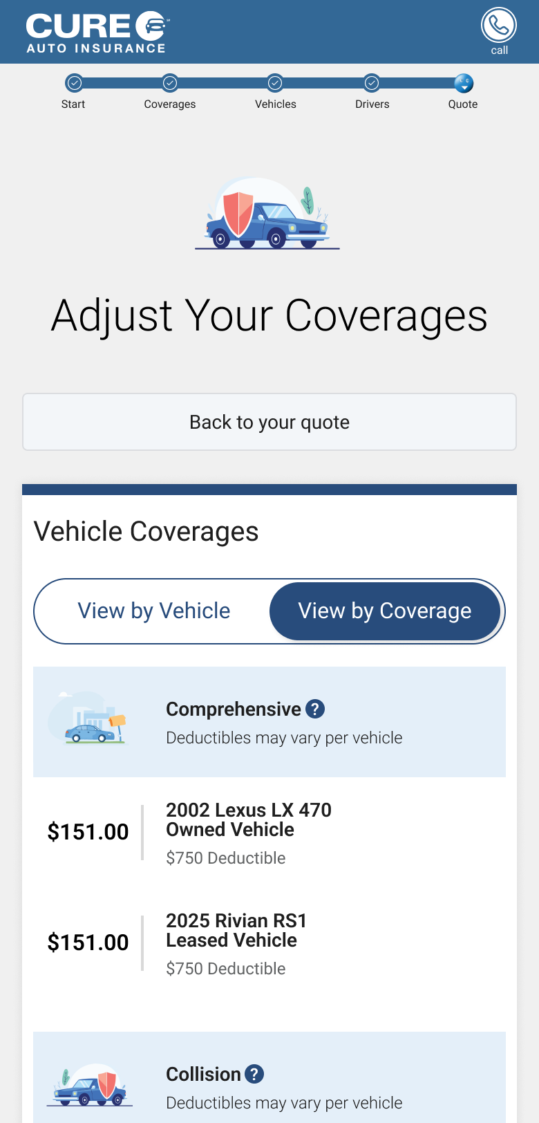 CURE auto quote