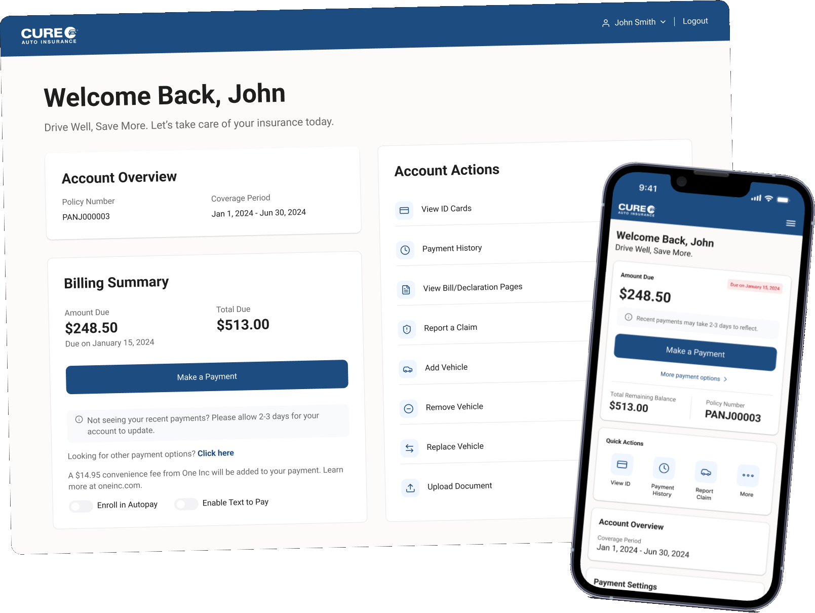 My Account Portal product design preview