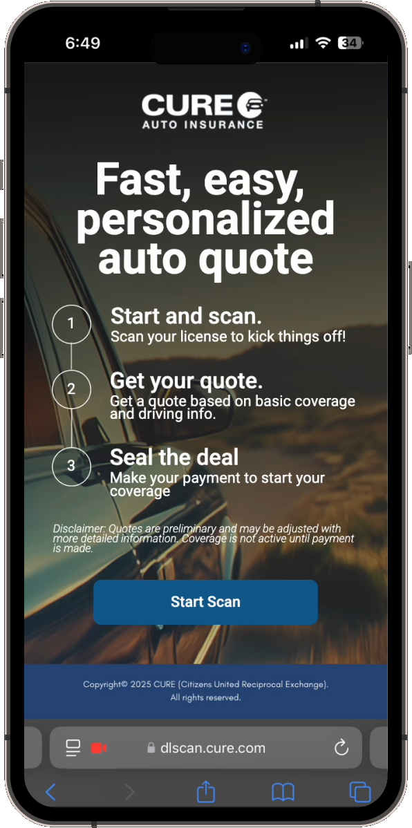 Scan to Insure product design preview