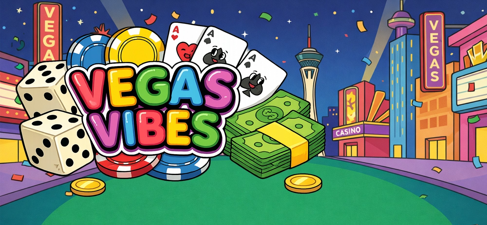 Vegas Vibes scratchcard artwork